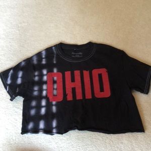 OHIO cropped tie dye short sleeve